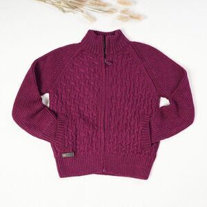 Big Kids Boy's Children's Cable Knit Full Zip Sweater Cardigan Natural B…